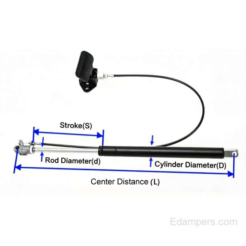 Customade made lockable gas strut for replacement - Moq 10 pcs